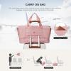 imageBOSTANTEN Large Duffle Bag for Travel Gym Bag for Women Weekender Bag with Shoe Compartment Waterproof Duffel Bag with Trolley Sleeve Mummy Hospital BagZPink