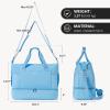 imageBOSTANTEN Large Duffle Bag for Travel Gym Bag for Women Weekender Bag with Shoe Compartment Waterproof Duffel Bag with Trolley Sleeve Mummy Hospital BagZBlue