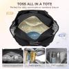 imageBOSTANTEN Large Duffle Bag for Travel Gym Bag for Women Weekender Bag with Shoe Compartment Waterproof Duffel Bag with Trolley Sleeve Mummy Hospital BagBlack