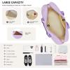 imageBOSTANTEN Large Duffle Bag for Travel Gym Bag for Women Weekender Bag with Shoe Compartment Waterproof Duffel Bag with Trolley Sleeve Mummy Hospital BagZPurple