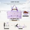 imageBOSTANTEN Large Duffle Bag for Travel Gym Bag for Women Weekender Bag with Shoe Compartment Waterproof Duffel Bag with Trolley Sleeve Mummy Hospital BagZPurple