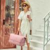 imageBOSTANTEN Large Duffle Bag for Travel Gym Bag for Women Weekender Bag with Shoe Compartment Waterproof Duffel Bag with Trolley Sleeve Mummy Hospital BagZPink