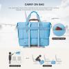 imageBOSTANTEN Large Duffle Bag for Travel Gym Bag for Women Weekender Bag with Shoe Compartment Waterproof Duffel Bag with Trolley Sleeve Mummy Hospital BagZBlue