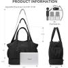 imageBOSTANTEN Large Duffle Bag for Travel Gym Bag for Women Weekender Bag with Shoe Compartment Waterproof Duffel Bag with Trolley Sleeve Mummy Hospital BagBlack