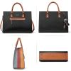 imageBOSTANTEN Leather Laptop Briefcase for Women Shoulder Bag 156 Inch Business Computer Work ToteAblack