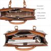 imageBOSTANTEN Leather Laptop Briefcase for Women Shoulder Bag 156 Inch Business Computer Work ToteAblack