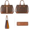 imageBOSTANTEN Leather Laptop Briefcase for Women Shoulder Bag 156 Inch Business Computer Work ToteBcoffee