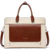 imageBOSTANTEN Leather Laptop Briefcase for Women Shoulder Bag 156 Inch Business Computer Work ToteCbeigebrown