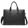 imageBOSTANTEN Leather Lawyers Briefcase Laptop Business Slim Bags for Men ampamp WomenBlack Large