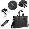 imageBOSTANTEN Leather Lawyers Briefcase Laptop Business Slim Bags for Men ampamp WomenBlack Large
