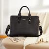 imageBOSTANTEN Leather Lawyers Briefcase Laptop Business Slim Bags for Men ampamp WomenBlack Medium