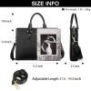 imageBOSTANTEN Leather Lawyers Briefcase Laptop Business Slim Bags for Men ampamp WomenBlack Medium
