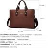 imageBOSTANTEN Leather Lawyers Briefcase Laptop Business Slim Bags for Men ampamp WomenCoffee Medium