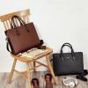 imageBOSTANTEN Leather Lawyers Briefcase Laptop Business Slim Bags for Men ampamp WomenCoffee Medium