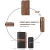 imageBOSTANTEN Wallets for Women Leather RFID Double Zipper Around Credit Card Holder Large Capacity Wristlet Clutch WalletBlackbrown