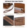 imageBOSTANTEN Wallets for Women Leather RFID Double Zipper Around Credit Card Holder Large Capacity Wristlet Clutch WalletBlackbrown