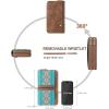 imageBOSTANTEN Wallets for Women Leather RFID Double Zipper Around Credit Card Holder Large Capacity Wristlet Clutch WalletGreenbrown Floral