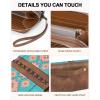 imageBOSTANTEN Wallets for Women Leather RFID Double Zipper Around Credit Card Holder Large Capacity Wristlet Clutch WalletGreenbrown Floral