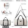 imageBOSTANTEN Weekender Bags for Women Leather Duffle Bag for Travel Overnight Duffel Carry on Large Tote with Trolley Sleeve and Luggage TagWhite  Black