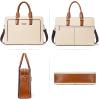 imageBOSTANTEN Women Genuine Leather Briefcase Tote Business Vintage Handbag 156quot Laptop Shoulder Bag BrownAbeige