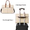 imageBOSTANTEN Women Genuine Leather Briefcase Tote Business Vintage Handbag 156quot Laptop Shoulder Bag BrownAbeige