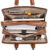 imageBOSTANTEN Women Genuine Leather Briefcase Tote Business Vintage Handbag 156quot Laptop Shoulder Bag BrownAbeige