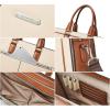 imageBOSTANTEN Women Genuine Leather Briefcase Tote Business Vintage Handbag 156quot Laptop Shoulder Bag BrownAbeige