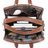 imageBOSTANTEN Women Genuine Leather Briefcase Tote Business Vintage Handbag 156quot Laptop Shoulder Bag BrownAbrown