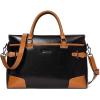 imageBOSTANTEN Womens Briefcase Leather Laptop Bag for Women 156 inch Computer Bag Messenger Business Work ToteBlack