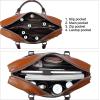 imageBOSTANTEN Womens Briefcase Leather Laptop Bag for Women 156 inch Computer Bag Messenger Business Work ToteBrown