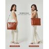 imageBOSTANTEN Womens Leather Laptop Tote Office Shoulder Handbag Vintage Briefcase 156 inch Computer Work PurseAbrown