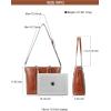 imageBOSTANTEN Womens Leather Laptop Tote Office Shoulder Handbag Vintage Briefcase 156 inch Computer Work PurseAbrown
