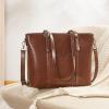 imageBOSTANTEN Womens Leather Laptop Tote Office Shoulder Handbag Vintage Briefcase 156 inch Computer Work PurseBcoffee