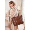 imageBOSTANTEN Womens Leather Laptop Tote Office Shoulder Handbag Vintage Briefcase 156 inch Computer Work PurseBcoffee