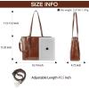 imageBOSTANTEN Womens Leather Laptop Tote Office Shoulder Handbag Vintage Briefcase 156 inch Computer Work PurseBcoffee