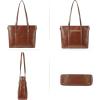 imageBOSTANTEN Womens Leather Laptop Tote Office Shoulder Handbag Vintage Briefcase 156 inch Computer Work PurseBcoffee