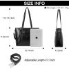 imageBOSTANTEN Womens Leather Laptop Tote Office Shoulder Handbag Vintage Briefcase 156 inch Computer Work PurseCblack