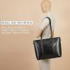 imageBOSTANTEN Womens Leather Laptop Tote Office Shoulder Handbag Vintage Briefcase 156 inch Computer Work PurseCblack