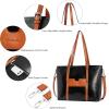 imageBOSTANTEN Womens Leather Laptop Tote Office Shoulder Handbag Vintage Briefcase 156 inch Computer Work PurseDblackbrown