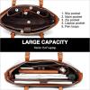imageBOSTANTEN Womens Leather Laptop Tote Office Shoulder Handbag Vintage Briefcase 156 inch Computer Work PurseDblackbrown