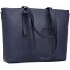 imageBOSTANTEN Womens Leather Laptop Tote Office Shoulder Handbag Vintage Briefcase 156 inch Computer Work PurseJcross Pattern Blue