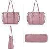 imageBOSTANTEN Womens Leather Laptop Tote Office Shoulder Handbag Vintage Briefcase 156 inch Computer Work PurseKpink