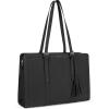imageBOSTANTEN Laptop Tote Bag for Women Work Bag Professional 156 inch Leather Briefcase Business Office Purse Shoulder BagBlack