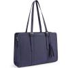 imageBOSTANTEN Laptop Tote Bag for Women Work Bag Professional 156 inch Leather Briefcase Business Office Purse Shoulder BagDark Blue