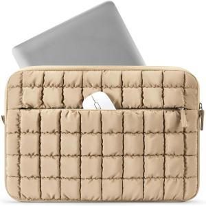 imageBOSTANTEN Laptop Sleeve 156 Inch Puffy Padded Laptop Bag Protective Case Water Resistant Compatible with MacBook Pro 16 InchAKhaki