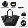 imageBOSTANTEN Large Tote Bags for Women Designer Top Handle Satchel with Magnetic Crossbody Purse Handbags with Adjustable StrapBlack
