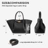 imageBOSTANTEN Large Tote Bags for Women Designer Top Handle Satchel with Magnetic Crossbody Purse Handbags with Adjustable StrapBlack
