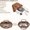 imageBOSTANTEN Large Tote Bags for Women Designer Top Handle Satchel with Magnetic Crossbody Purse Handbags with Adjustable StrapBrown