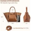 imageBOSTANTEN Large Tote Bags for Women Designer Top Handle Satchel with Magnetic Crossbody Purse Handbags with Adjustable StrapBrown