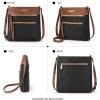 imageBOSTANTEN Crossbody Bags Purses for Women Trendy Soft Leather Shoulder Handbags with Adjustable Strap Zipper PocketA02black With Brown